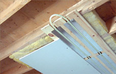 Roth Radiant Panel installation with aluminium plates on celing